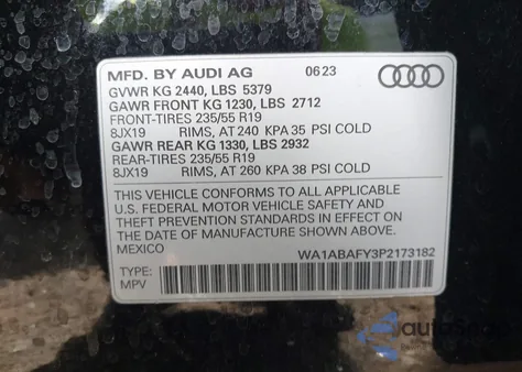 2023 Audi Q5 Premium 40 Tfsi Quattro S Tronic from USA, damaged, VIN WA1ABAFY3P2173182